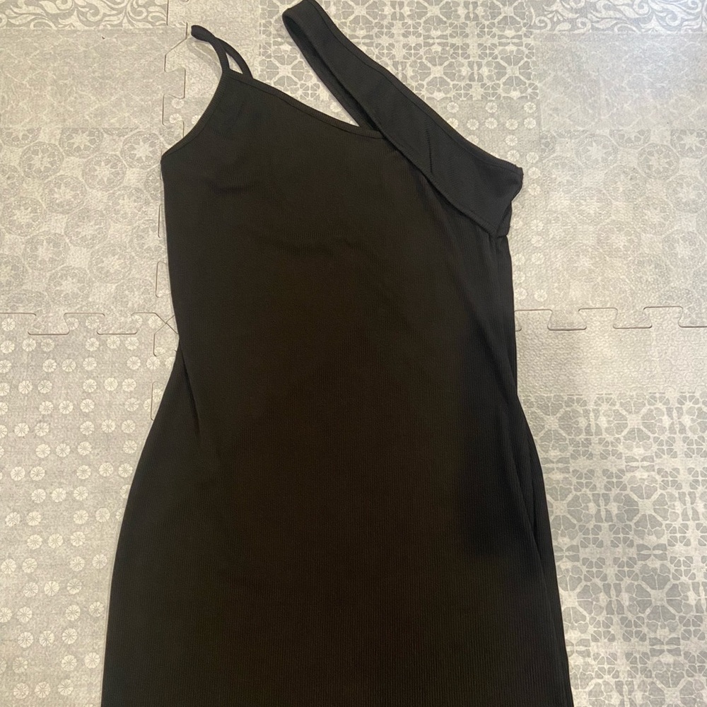 Black One Shoulder Mini Dress